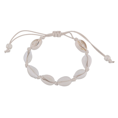 Ankelarmband för kvinnor – snäckskal – vit 1