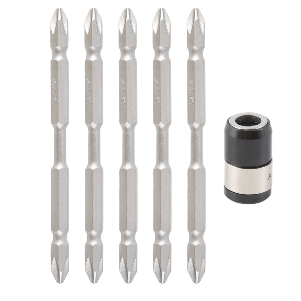 5Pcs S2 Screwdriver Bits Set 100Mm Double Head Hex Shank 4852874541198