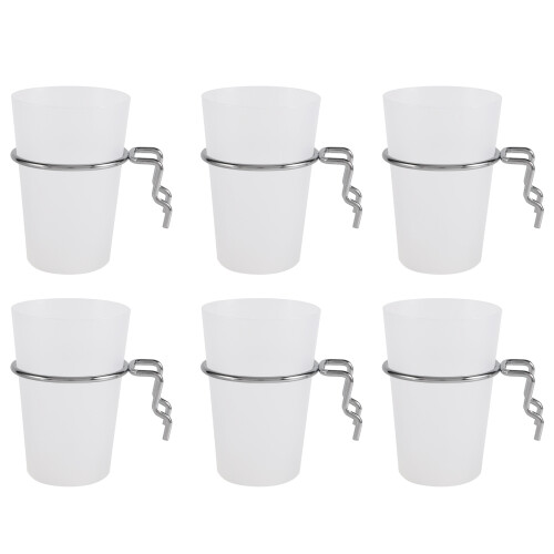 6 Sets Pegboard Bins with Rings Hooks Cups Transparent 2