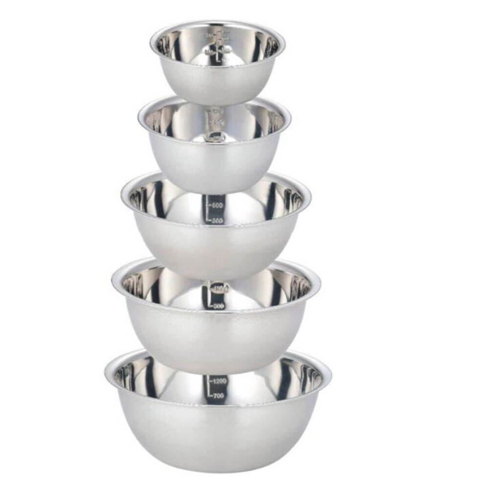 Stainless Steel Mixing Bowls (Set of 5) for Salad Cooking Baking