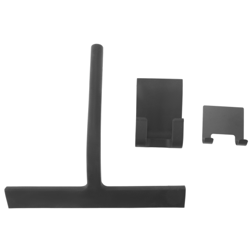 Shower Squeegee, Black Wiper Without Drilling with Hanging Hook
