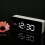 Multifunctional Plastic Mirror LED Night Light Thermometer Digital Wall Clock Lamp Alarm Clock 7