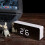 Multifunctional Plastic Mirror LED Night Light Thermometer Digital Wall Clock Lamp Alarm Clock 8