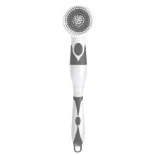 4 in 1 Waterproof Electric Bath Brush Multi-functional Body Cleansing Brush Back Massage Scrubber with 4 Brush Heads Shower Brush with Long