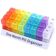 Monthly Pill Organizer 2 Time a Day, 31 Day Case