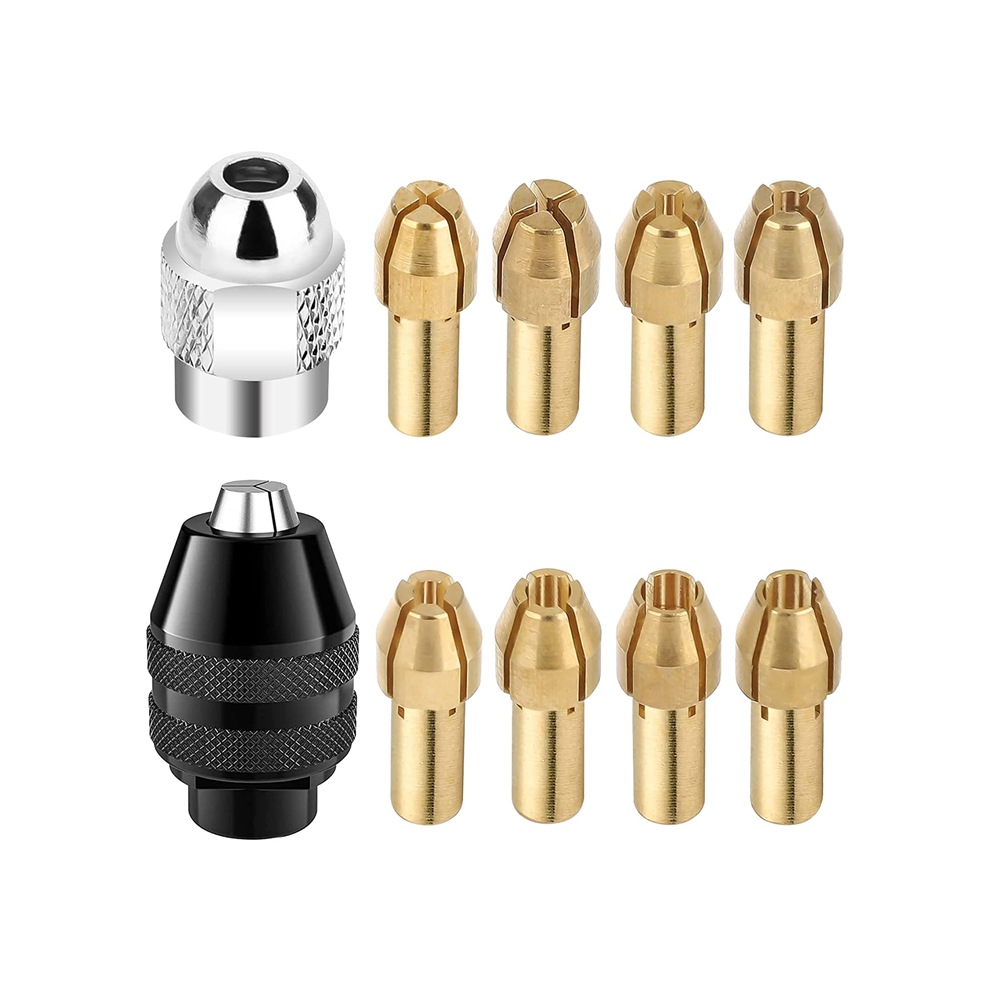 8Pcs Brass Collet Set With Keyless Drill Chuck,Replacement 4485 4852874552330
