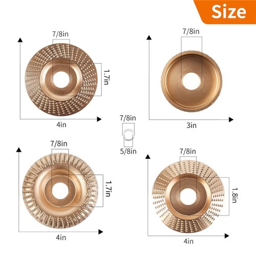 5PCS Angle Grinder Wood Carving Disc Set, with 5/8 Inch Arbor 2