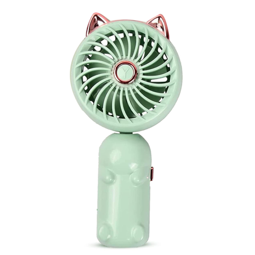 Portable Hand Held Fan with Cat Ears - Mini Fan(Green) 1