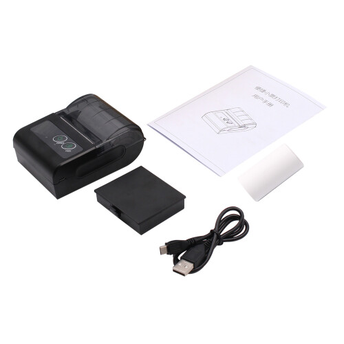 58mm Mini Portable Thermal Printer Wireless Lable Receipt Shipping Exrpress Printer USB BT Connection Support ESC/POS Command Compatible wi 2