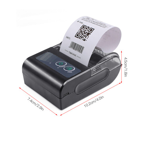 58mm Mini Portable Thermal Printer Wireless Lable Receipt Shipping Exrpress Printer USB BT Connection Support ESC/POS Command Compatible wi 1