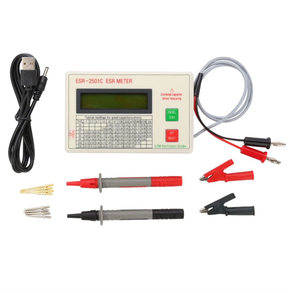 Esr2501c Capacitor Tester Test In Circuit Capacitance Meter 4852874564685