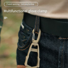 Khaki Portable Gloves Hook Protective Clips