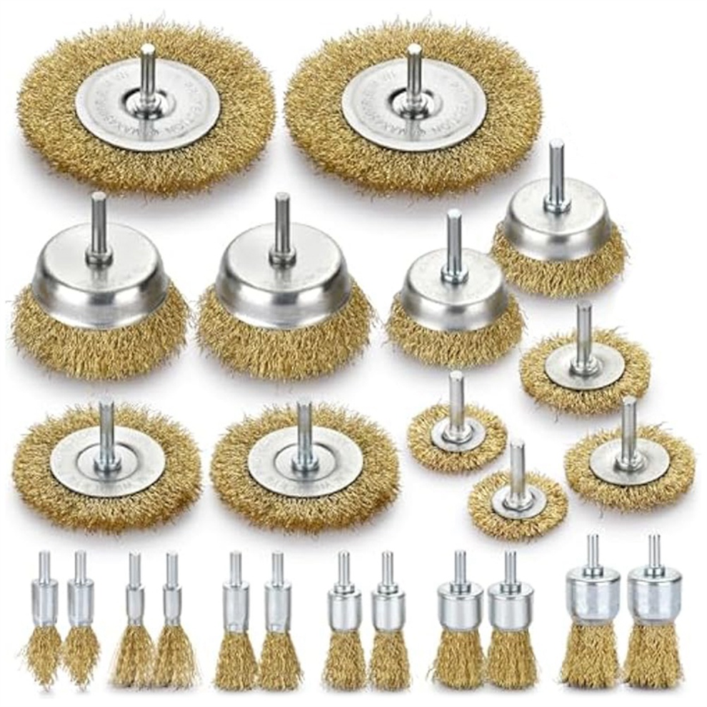 Wire Wheel For Drill-24Pack Brass Cup Brush And End 4852874568911