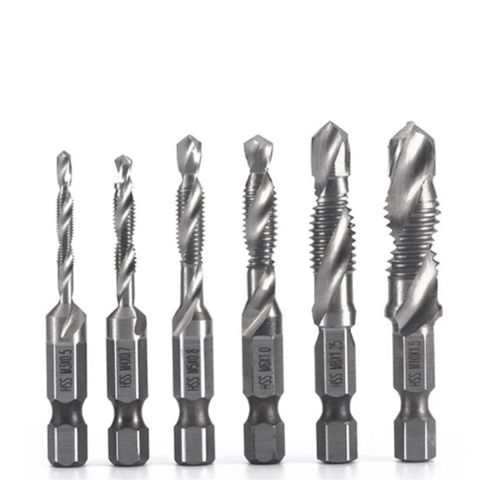 6Pcs M3 M5 M6 M8 M10 4341 Titanium Plated Composite Tap Drill 4852874570945