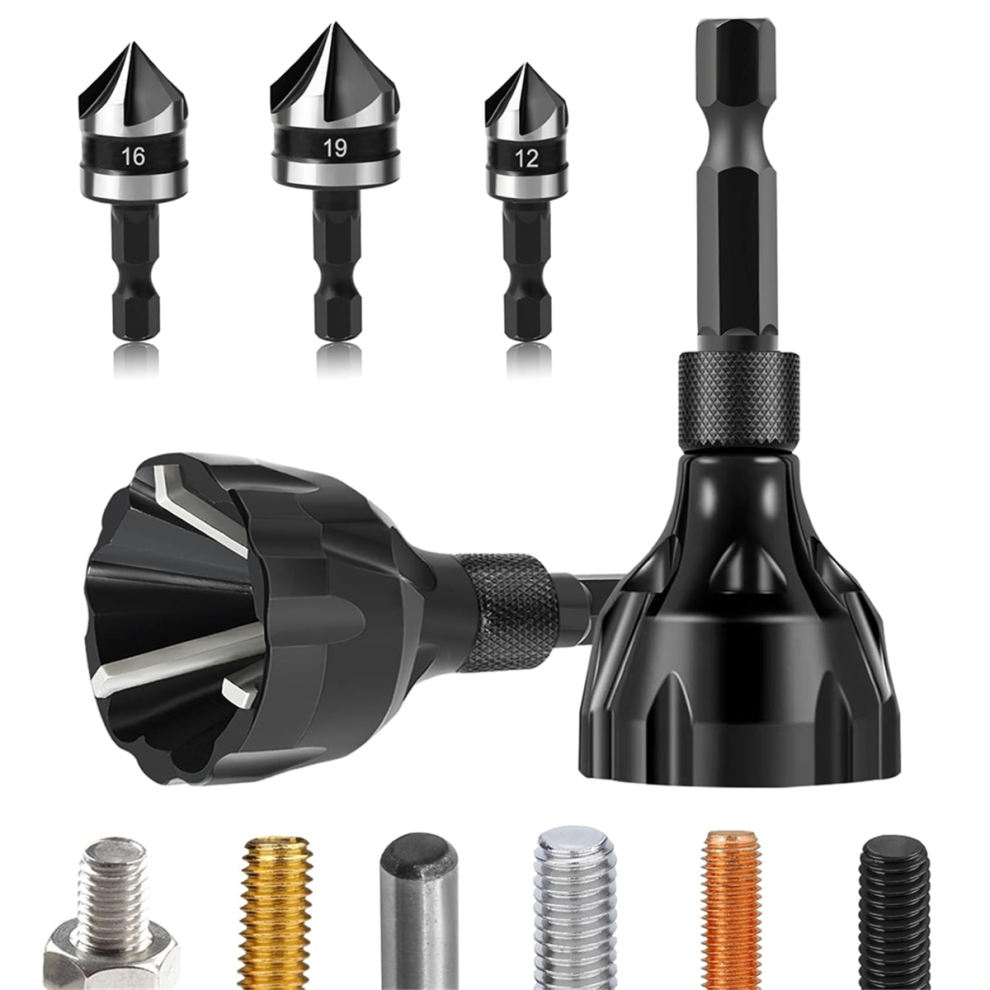 5Pcs Tungsten Carbide Chamfering Drill Bit,Remove Burr Tools 4852874581866