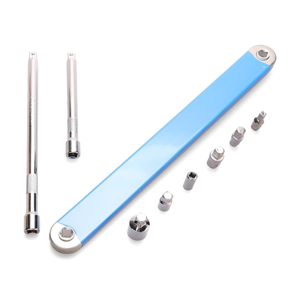 Offset Extension Wrench,1/4In Socket,1/4In And 1/2In Ratchet Adapters 4852874584034