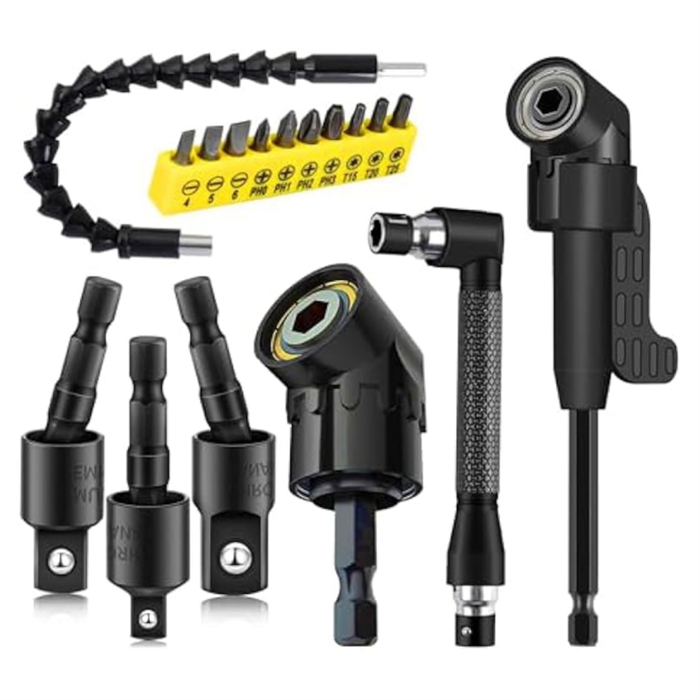 17Pcs Flexible Drill Bit Extension,3Pcs Rotatable Socket Adapter, 4852874581521
