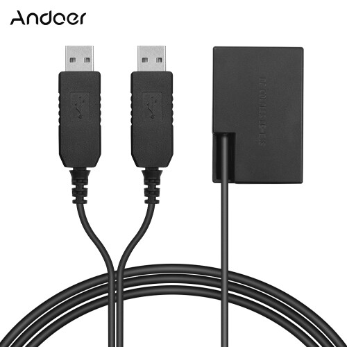 LP-E17 Dual-USB-DC-Kuppler schwarz 210 cm Kabel 7,6 V 1