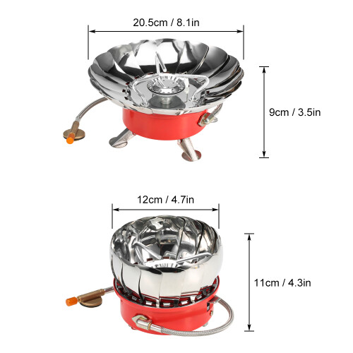 Lixada Silber winddichter Gaskocher 2800 W 20,5  9 cm