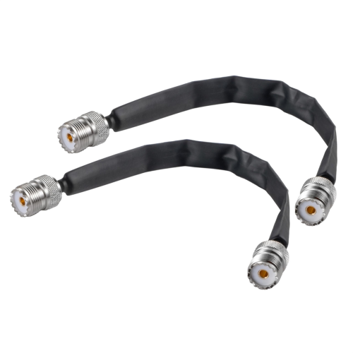 2-pack platt koaxialkabel för dörr/fönster-genomföring, 50 ohm, SO239
