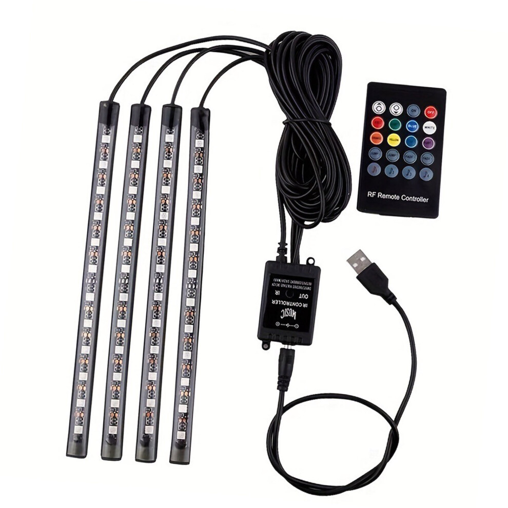 Interior Car S, 48 Leds 12V Multicolor Music Car Strip Under Dash Ing Kit With Sound Active Function And Wireless Remote Co Light 8731324938626