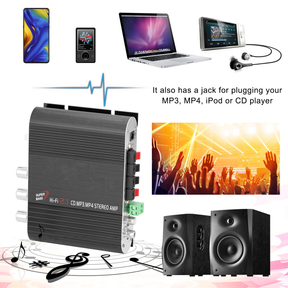 Audio Stereo Power Amplifier Subwoofer Mp3 Car Radio Channels 2 Household Bass Lvpin 838 8781324939574