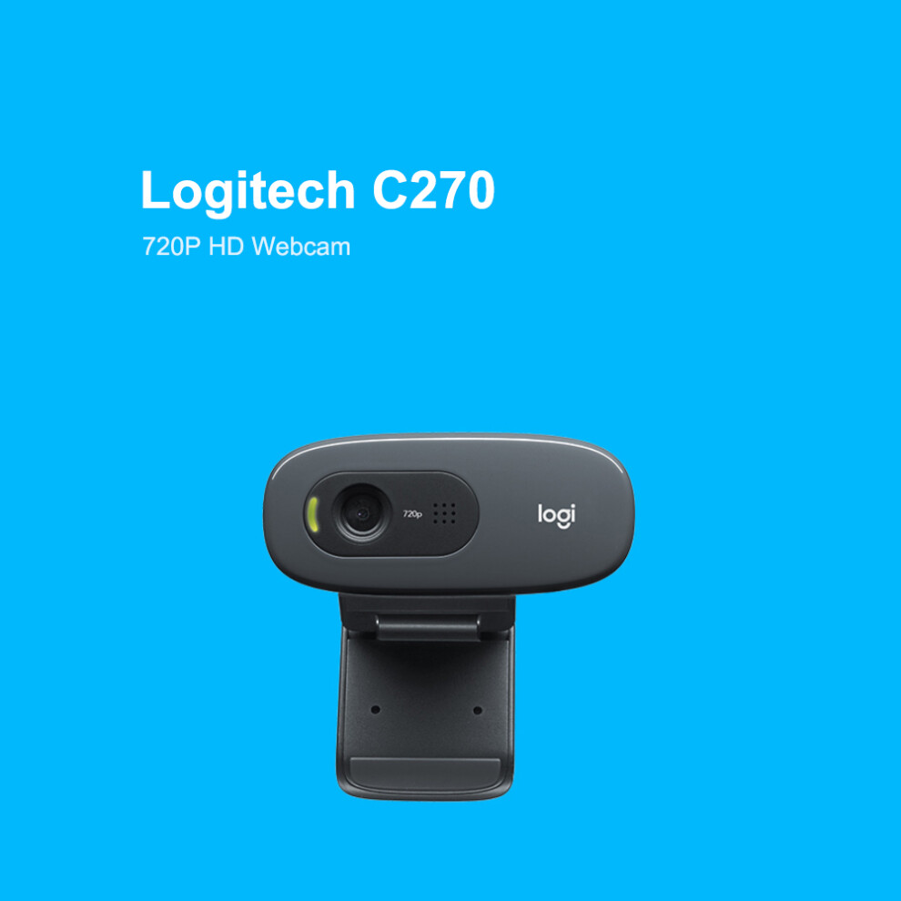 Logitech C270 720P Widescreen Video Webcam Computer Laptop Pc Camera For Video Calling And Recording 5061324941894