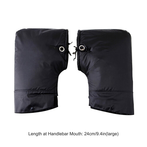 Motorcycle Handlebar Gloves Windproof Rainproof Motorcycle Mittens Grip Handlebar Muff Black 1