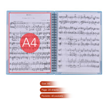 Multifunctional Music Score Holder A4 Size Paper Sheet Document File Organizer Folder with 40 Pockets