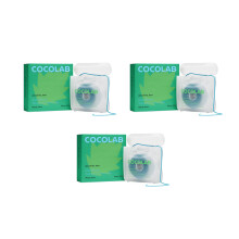 Cocofloss v?vet tandtr?d Tandl?gedesignet mundpleje myntevokset ekspanderende vegansk b?rnevenlig strengtr?d med kokosolie 3 spoler (33 yd hver)