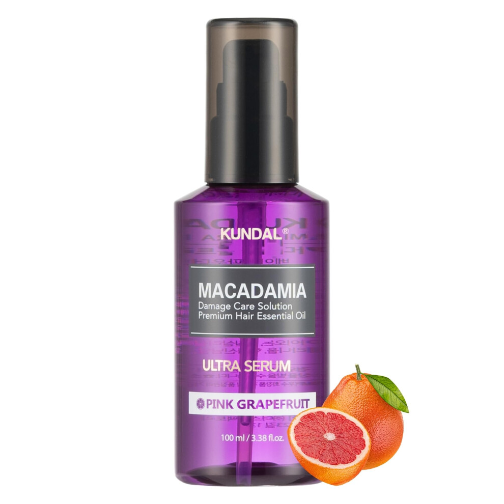 Kundal Pink Intense Repair With Macadamia Damage Care Hair Serum [ Grapefruit]- Premium Hair Essential Oil Ultra Nourishing. Natural Ingredients