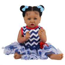 HOOMAI Lifelike Reborn Baby Dolls African American Realistic Girl 22.8 Inch Best Gift Set