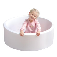 TRENDBOX Zachte Memory Foam Ballenbakspons Indoor Ronde Ballenbak (GEEN ballen) voor peuters - Wit