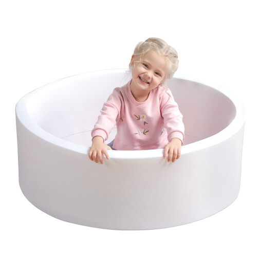 TRENDBOX Piscina de Bolas Macia em Espuma para Crianças - Branca (SEM Bolas)