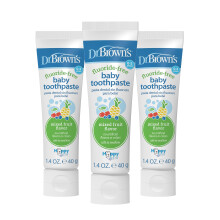 Dr. Brown's Fluoridfreie Babyzahnpasta, Mundpflege fόr Sδuglinge und Kleinkinder, Fruchtmix, 3er-Pack, 40 g (1,4 oz), 03 Jahre