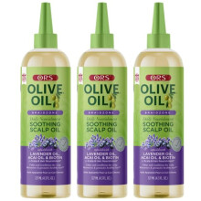 ORS Olive Oil Braizone Kojący olejek do skóry głowy z lawendą Acai i biotyną do odżywiania 4,3 uncji (3 sztuki w opakowaniu)