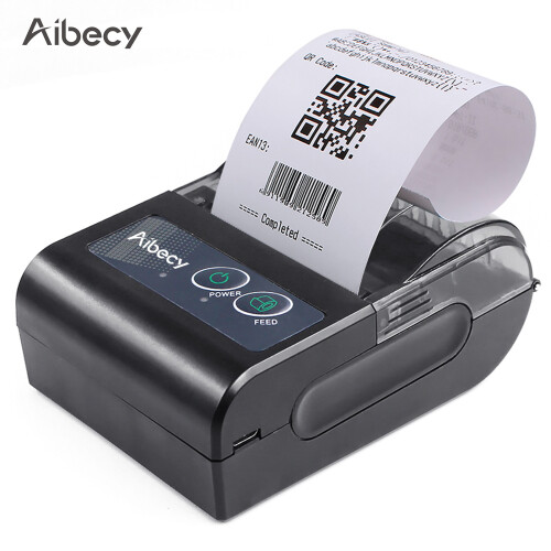 Aibecy 58mm Mini Portable Thermal Printer Wireless Lable Receipt Printer USB BT Connection Support ESC/POS Command Compatible with Windows 2