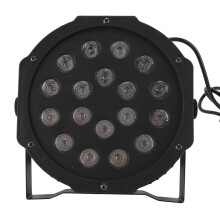 LED Stage Light 18 X 1W Sound Activated DMX 512 Control RGB Par Can Light for Party Wedding Club UK Plug AC90-240V, 50-60Hz