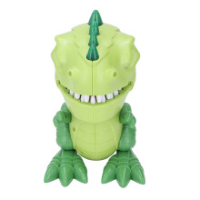 Dinosaurier-Zahnespiel mit Licht & Ton, Interaktives Beißen-Finger-Spielzeug, Grün, 15,5x17 cm