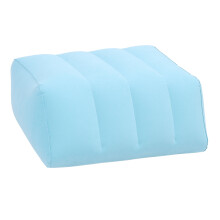 Inflatable Leg Elevation Pillow PVC Flocking Portable Inflatable Leg Wedge Pillow for Sleeping Swelling Blue