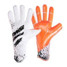 (Orange, 9) Goalkeeper Gloves for Youth & Adults – Thickened Latex Palm, Fingerless Design, Breathable & Durable