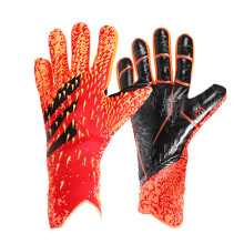 ( orange-red, 9) Goalkeeper Gloves for Youth & Adults – Thickened Latex Palm, Fingerless Design, Breathable & Durable