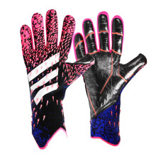 ( black-red, 8) Goalkeeper Gloves for Youth & Adults – Thickened Latex Palm, Fingerless Design, Breathable & Durable