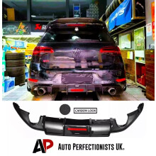 For VW Golf GTD GTI TSI TDI MK7 Rear Valance Diffuser Lip WITH LED