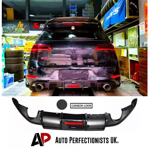 For VW Golf GTD GTI TSI TDI MK7 Rear Valance Diffuser Lip WITH LED
