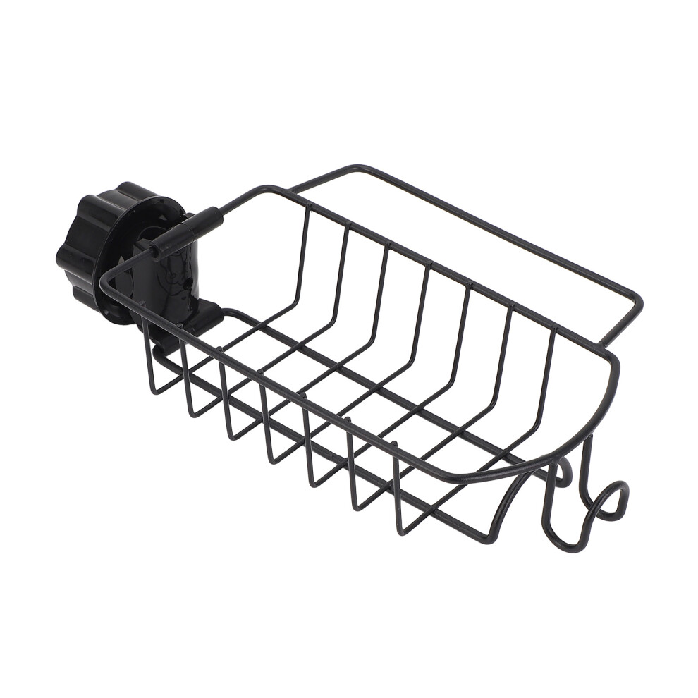 Kitchen Sink Faucet Organizer Rack Carbon Steel Sponge Sink Drain Holder for 0.9-1in Round Water Pipes Left-image-OPC-PHX65YR-NEW