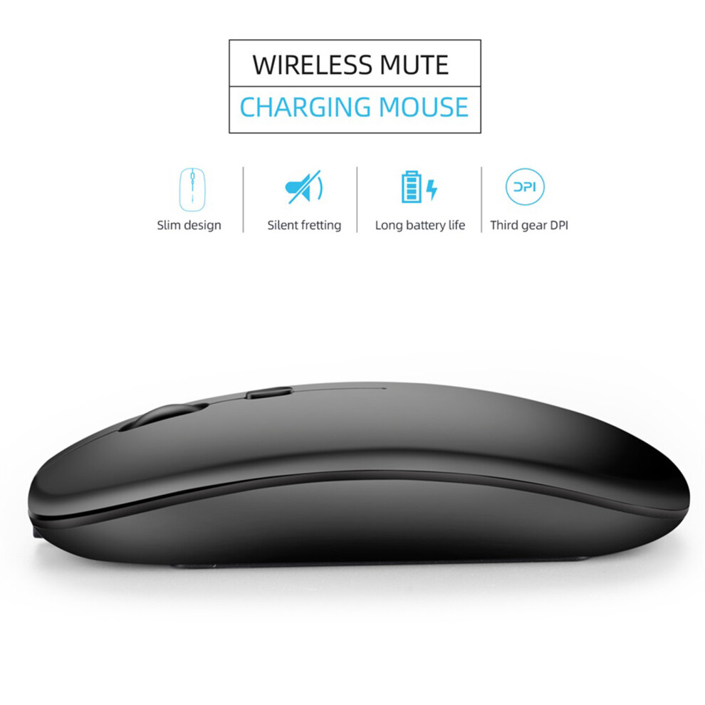 Hxsj M90 Dual Mode Wireless Mouse Bt5.0 2.4G Optical Mouse Ergonomic Rechargeable Mice 1600Dpi(Grey) Grey 4611324990876