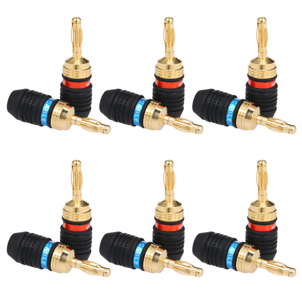 Banana Plug & Connector Speaker Corrosion-Resistant Banana Connector Left And Right Channels For Audio Video Amplifier Speaker Ca Red/Black 4621324991155