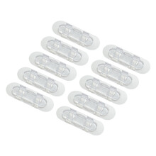 10 Stück Klebe-Kabelclips L - klarer Acryl + PP