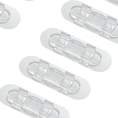 10 Stück Klebe-Kabelclips L - klarer Acryl + PP 2